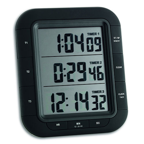 تایمر و کرنومتر و ساعت دیجیتال سه زمانه (TRIPLE TIME XL) برند TFA کد 38.2023