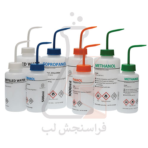 پیست 500ml با درب و نازل یکپارچه لیبل‌دار ( اتانول - درب نارنجی ) برند PIP کد 