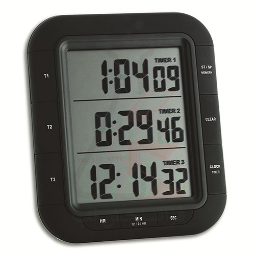 تایمر و کرنومتر و ساعت دیجیتال سه زمانه (TRIPLE TIME XL) برند TFA کد 38.2023