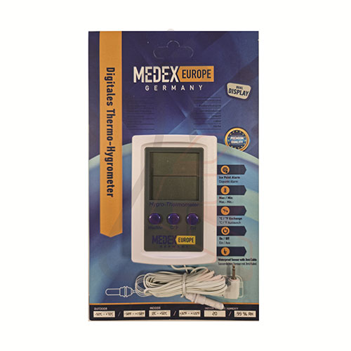 ترموهیدرومتر دیجیتال سنسوردار (داخل و خارج) برند MEDEX EUROPE کد E 213 410