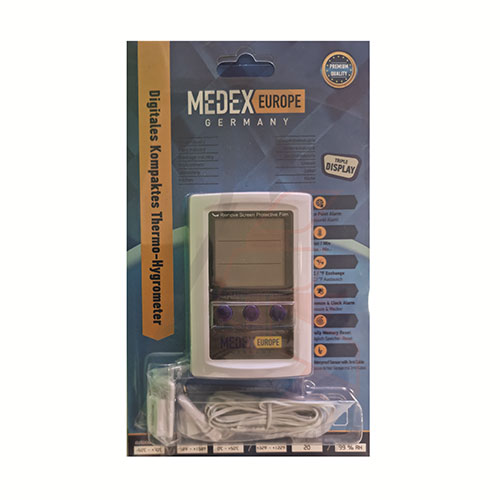 ترموهیدرومتر دیجیتال سنسوردار (داخل و خارج) برند MEDEX EUROPE کد E 213 414